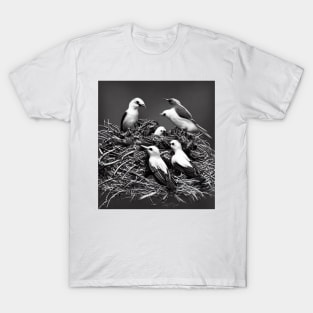 Feathered Architects: Building a Nest T-Shirt